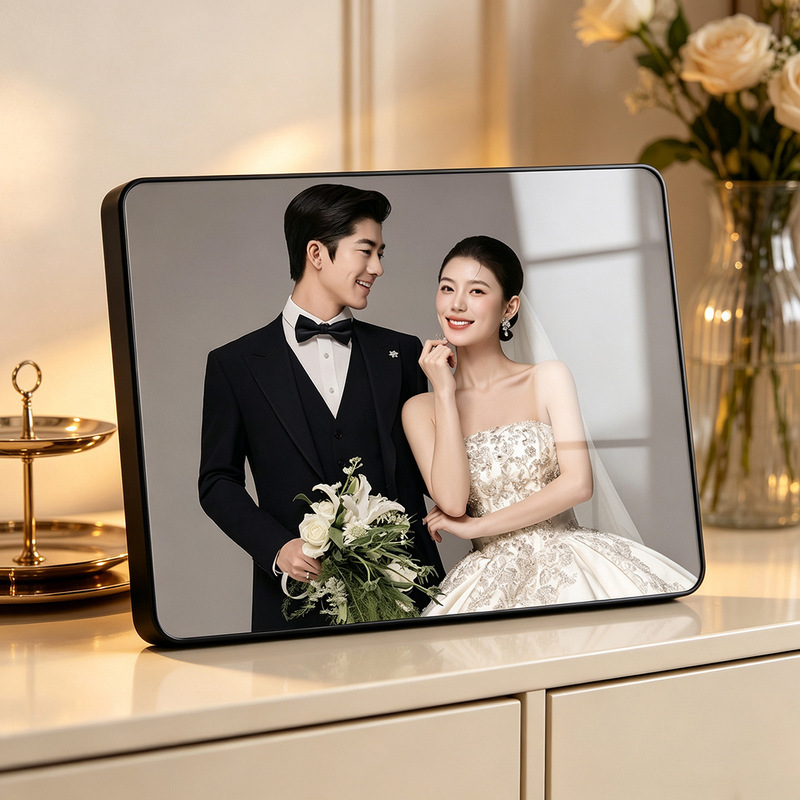 High-End and Elegant Photo Album for Wedding Photos, Studio Wedding Crystal Photo Album, Photo Book, Display Stand, Registration Aluminum Alloy Photo Frame