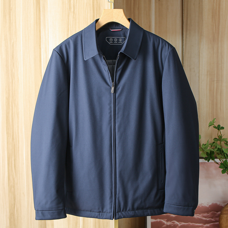 La empresa OM fuera de línea de mil yuanes negocio ligero acolchado engrosada chaqueta de mediana edad de los hombres de la solapa adhesiva cálido abrigo de algodón acolchado de invierno