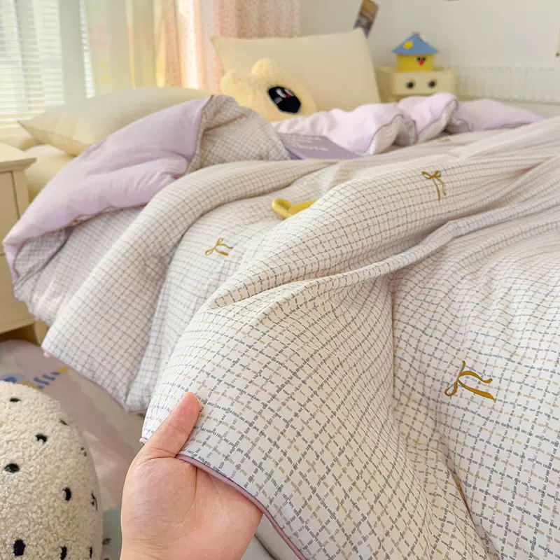 新款亚朵棉印花大豆冬被被子被芯可批发家用宿舍用