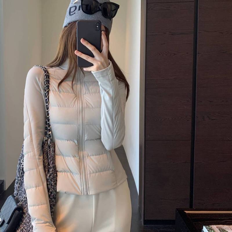 冬季新款户外运动90白鸭绒轻薄羽绒服女短款修身瑜伽收腰显瘦外套|undefined