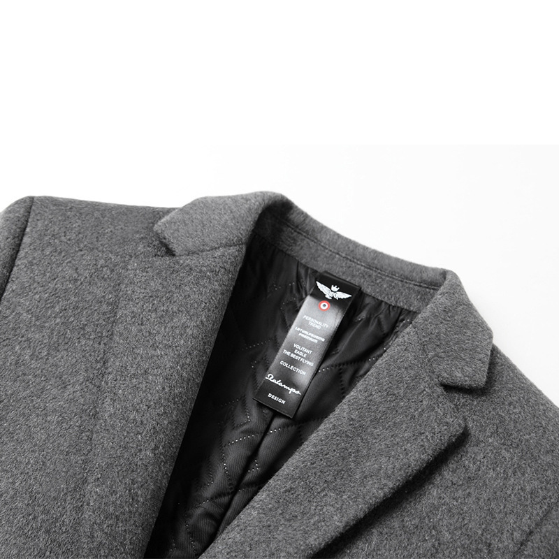 Abrigo de Lana para Hombre, Otoño/Invierno 2025, Gabardina de Lana de Longitud Media para Hombres de Mediana Edad, Ropa Exterior Multicolor, Ropa para Hombre