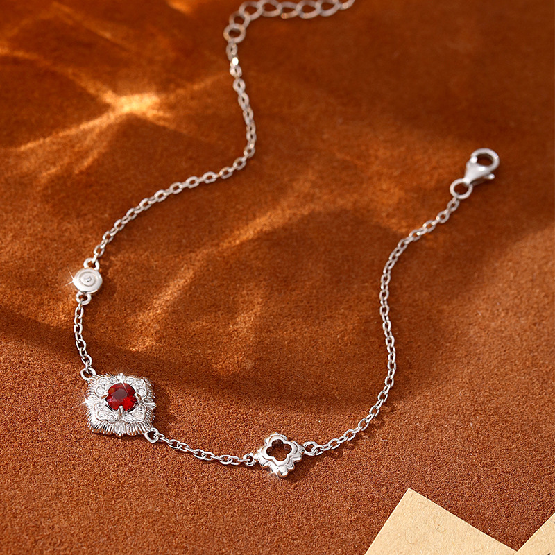 Joyas de piedra natural de alta calidad transfronterizas s925 pulsera de plata esterlina femenina corte retro tallado en oro artesanía no se desvanece accesorios femeninos