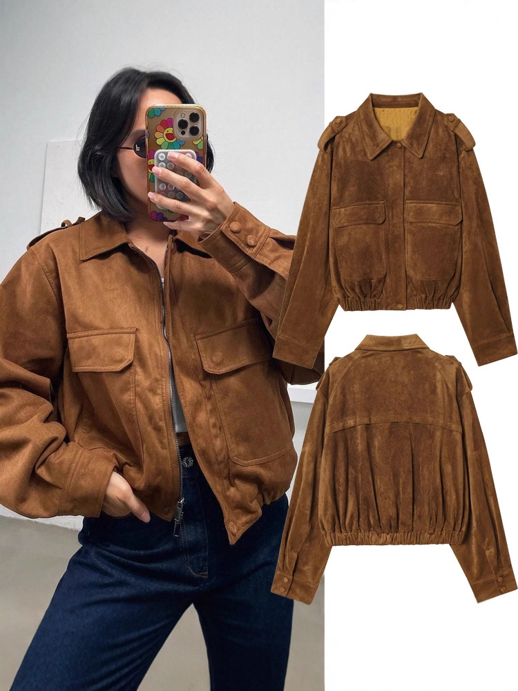 autumn retro velvet jacket for leisure