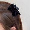 Cyndi Same item velvet bow Grip Princess head trumpet Hairpin Bangs Card issuance Autumn and winter Headdress Hair caught