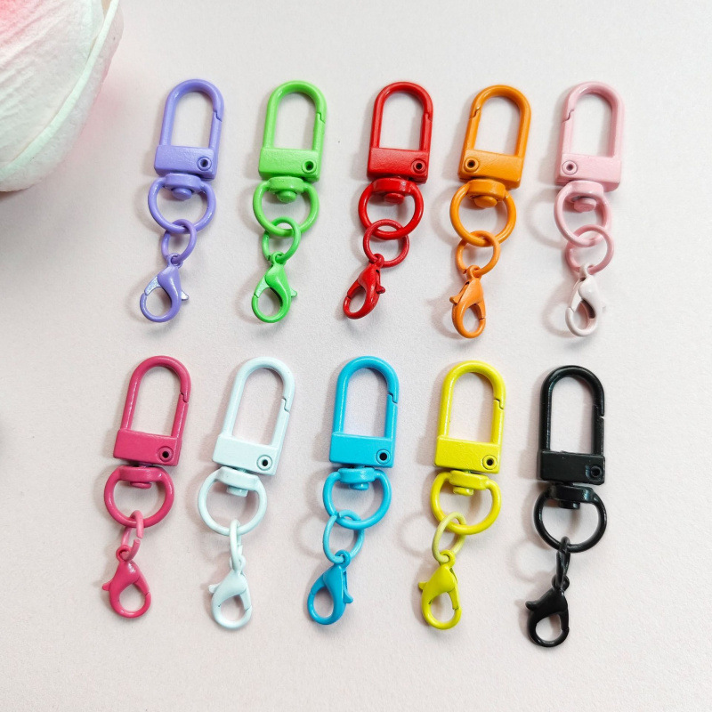 カラフルな回転ドアバックルメタルロブスタークラスプキーホルダーキャンディーカラー犬バックル diy ジュエリーアクセサリー人形バッグペンダント|undefined