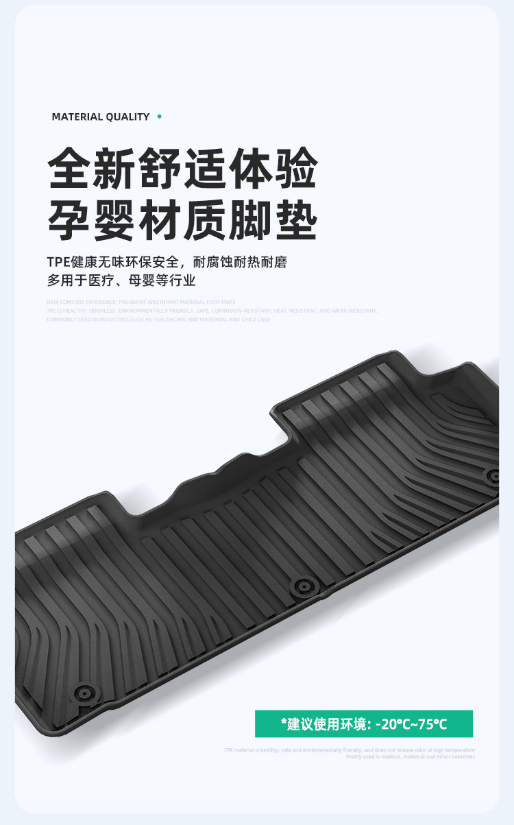 Suitable for 23-26 Models of Changan Deep Blue S07, Fully Environmentally Friendly Car-Specific Floor Mats, All Tpe Floor Mats, Trunk Mat