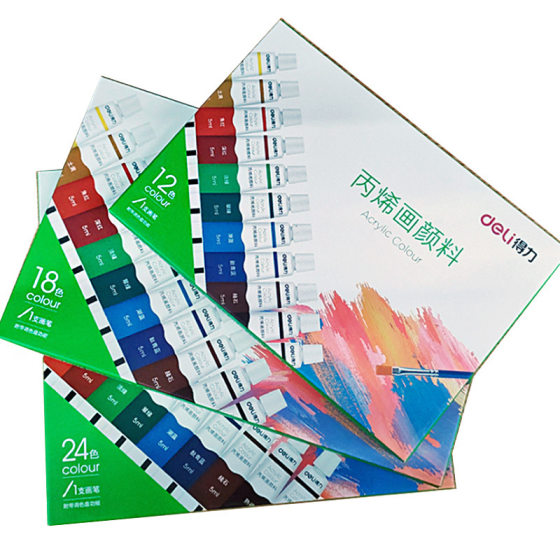Deli 73915 Acrylic Pigment Beginner 5ML Student Painting Pigment Multi-color Not Falling Children's Graffiti