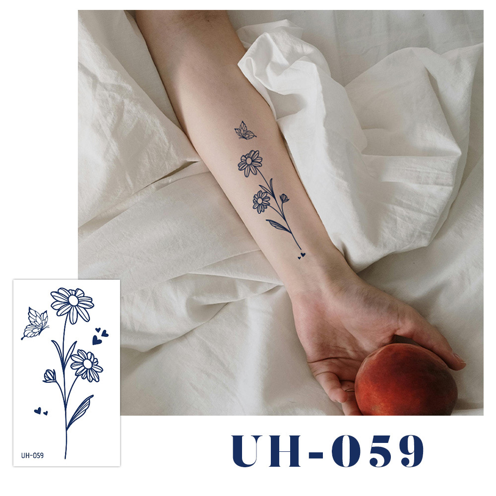 新しいジュースハーブタトゥーシール、半永久的、韓国で人気、原宿風、防水、ミニマルなタトゥーシール、英語文字