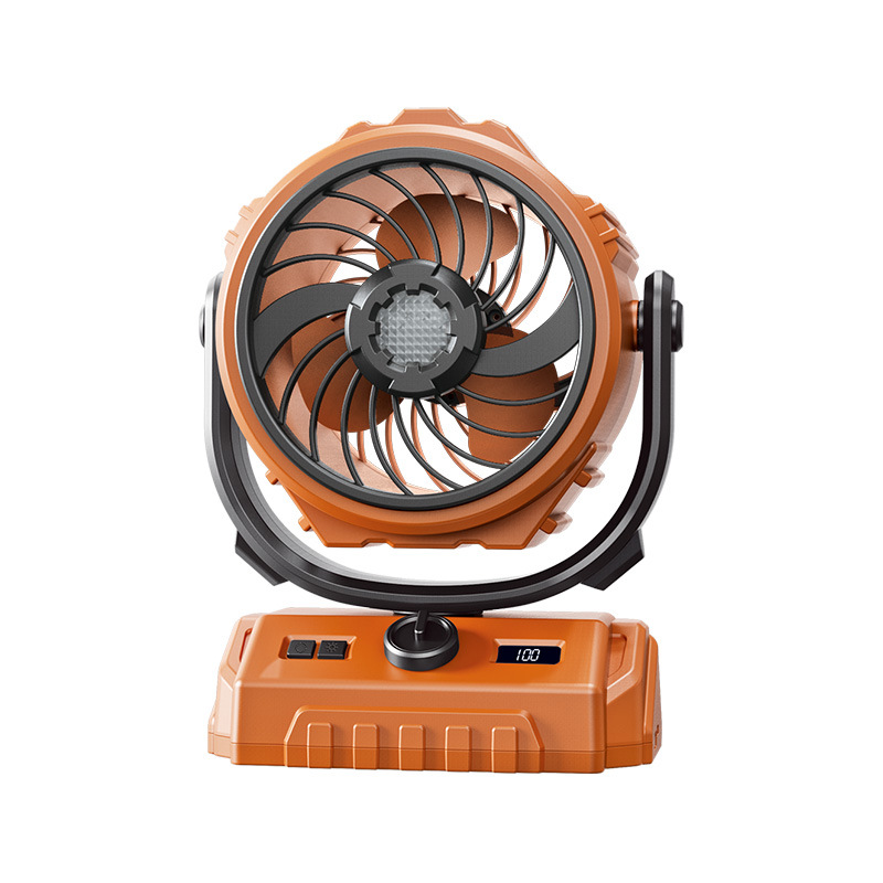 Ventilador de camping de gran capacidad con pantalla digital de iluminación de 6 pulgadas, modelo nuevo 2025 transfronterizo, de 100 velocidades y alta velocidad para exteriores.