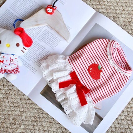 Dog Clothes, Spring and Summer Outfits, Cat Princess Doll Dress, Lace Small Dog Teddy Pet Clothes Dog Clothes, Spring and Summer Outfits, Cat Princess Doll Dress, Lace Small Dog Teddy Pet Clothes