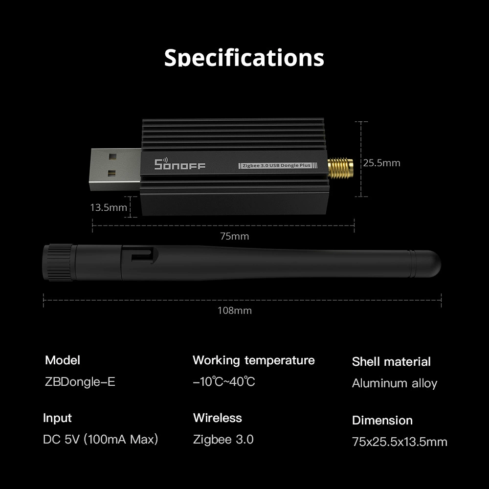 Sonoff Zigbee 3.0 ZBDongle-E универсальный Zigbee шлюз умный дом мост