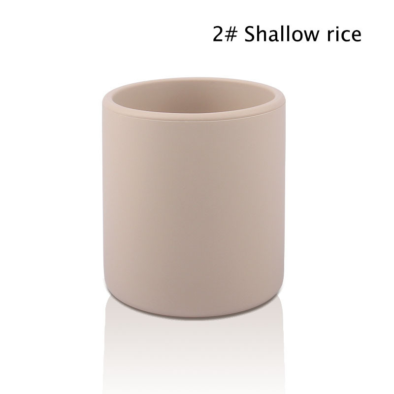 Transfronterizo nueva taza de bebida directa de silicona resistente a gotas sin mango Morandi taza de silicona de color Morandi taza de alimentación para bebés