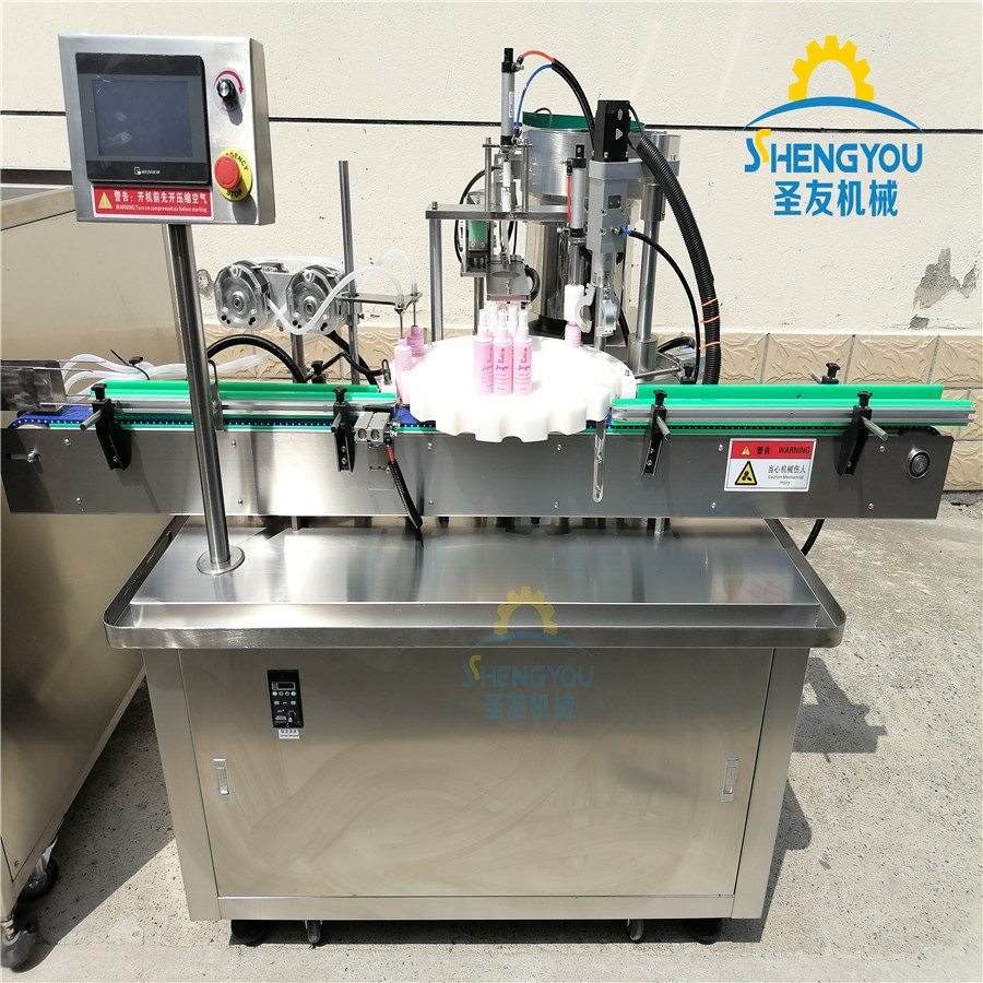 酒精喷雾剂灌装旋盖贴标机 喷雾剂灌装设备 鼻腔喷雾剂灌装联动线