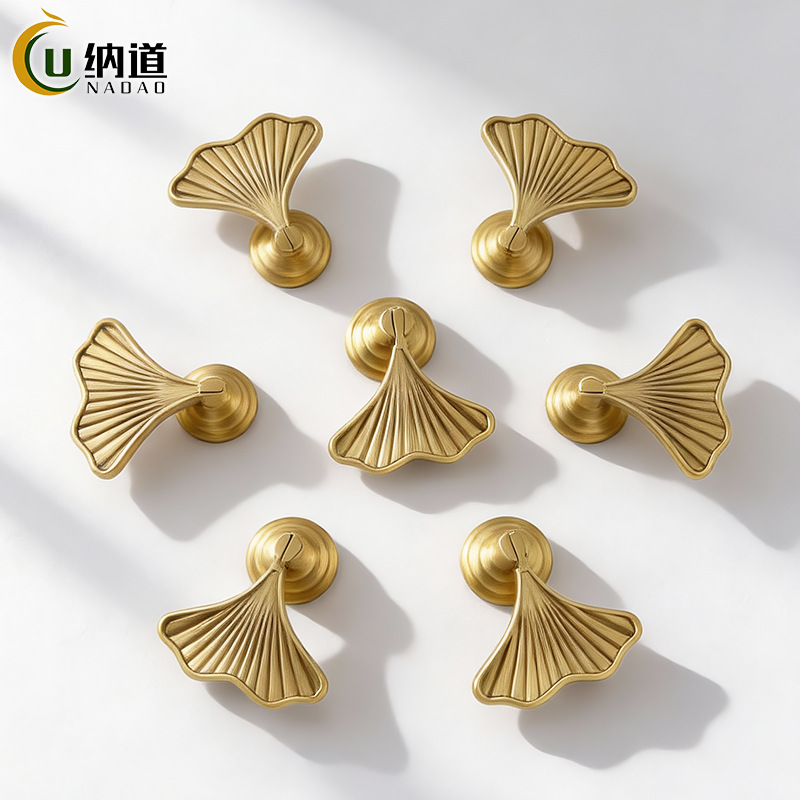 Nuevo estilo Chino armario manija de la puerta de hardware muebles de latón puro manija de la puerta del gabinete del cajón manija de la puerta al por mayor de Oro image 5