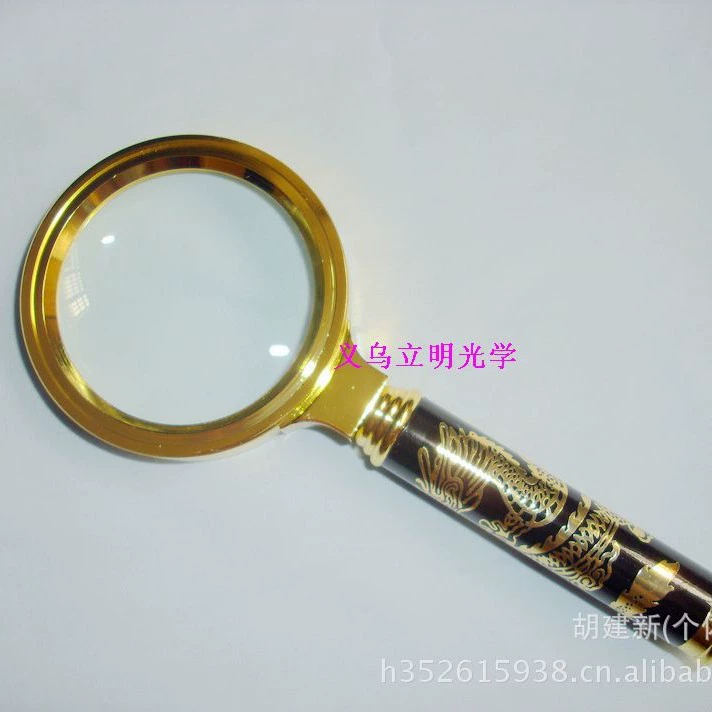 Лупа с ручкой в виде дракона, 60 мм, цельнометаллическая, высококачественная, мощная, оптическая.