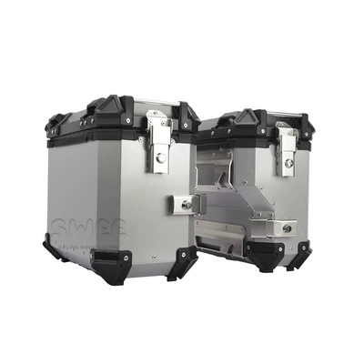 aluminum alloy side box | Motorcycle trunk - 35l-right-hide-silver