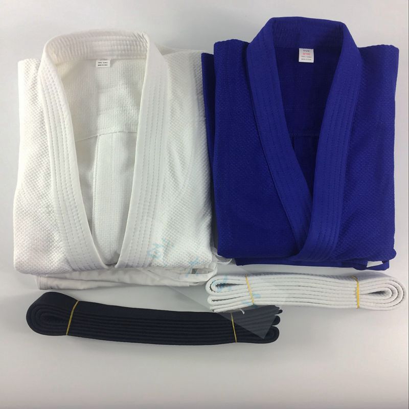 Professional Competition Use Judo Uniforms, Training Uniforms, Bamboo Pattern Pure Cotton, White and Blue Judo Uniforms, Adult Kidsren Xu Ping