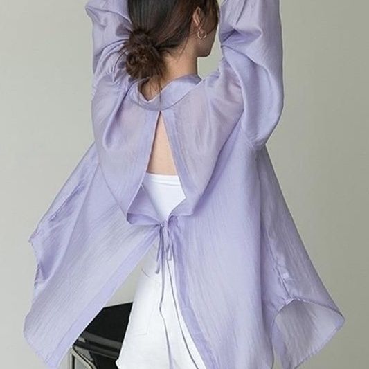 Back-Tie Slit Shirt for Women, 2026 New Summer Thin Design, Unique and Stylish Sun-Protective Jacket