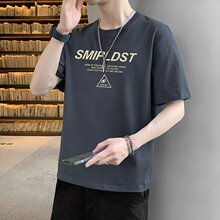 新品速干男t恤短袖打底衫男装体恤半截袖印花地摊潮流夏天厂家货