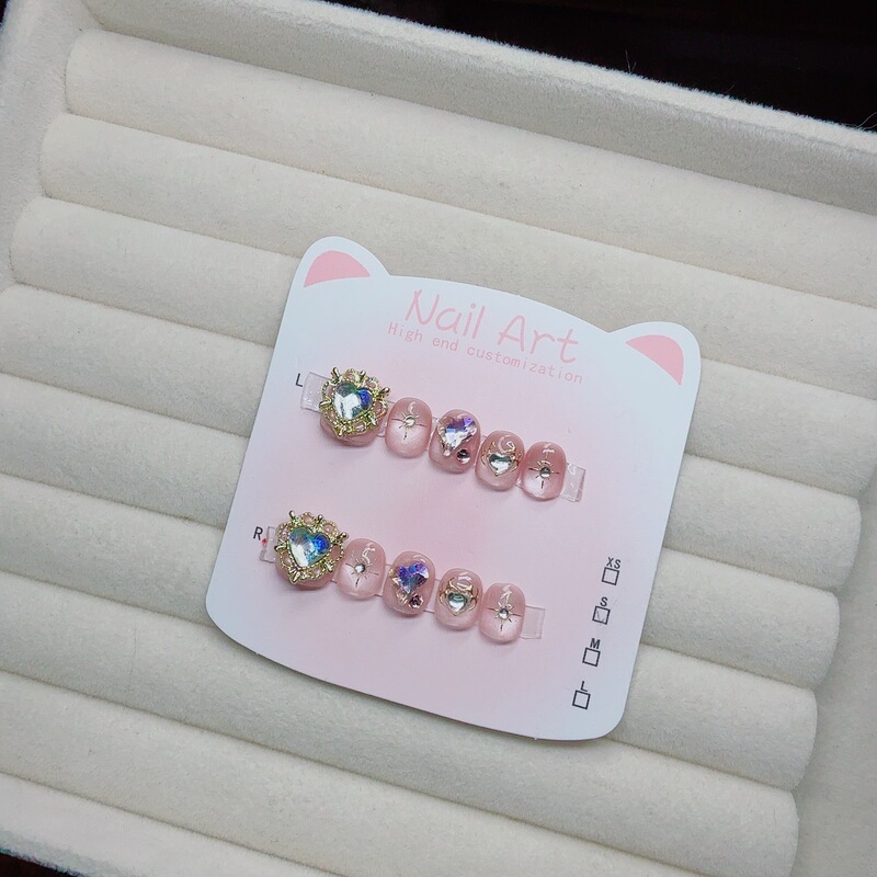 Original Kidsren's Handmade Nail Patches for 3-8 Years Old Magic Heart Nail Patches Removable for Girls and Kidsren