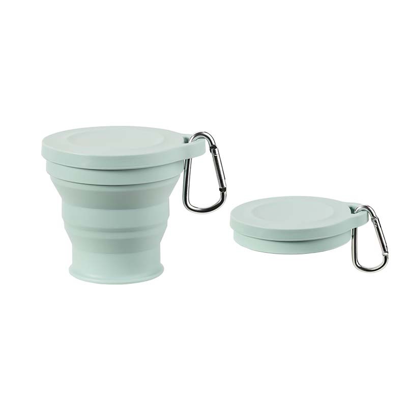 Taza plegable de silicona Dengye taza de agua al aire libre de silicona resistente a la temperatura con tapa taza de enjuague bucal retráctil portátil 180ml