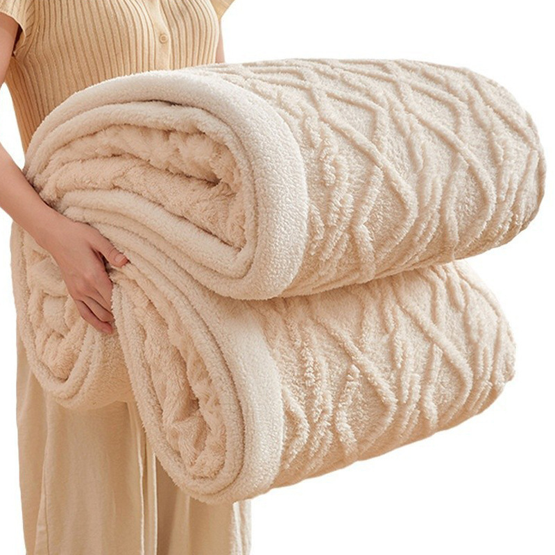 Doble capa gruesa torre mantas de lana de invierno de cordero de coral cubierta cubierta pequeña manta sofá de oficina siesta chal