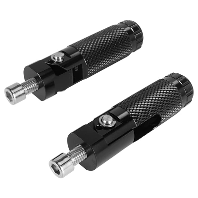 Motorcycle modification parts CNC aluminum alloy folding pedal round pedal KTM Harley Kawasaki modified rear pedal (Motorcycle pedals) - black