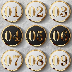 Acrylic Digital Stickers for Restaurant Billiard Table Number Plates, Home Table Number Stickers, Table Number Door Sign Stickers, Internet Cafes