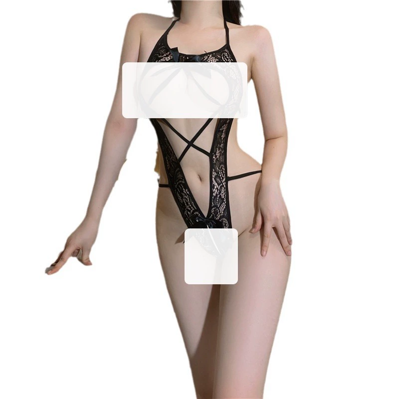 Сексуальный кружевной комбинезон-боди, бретель Halter, открытые узоры, one size