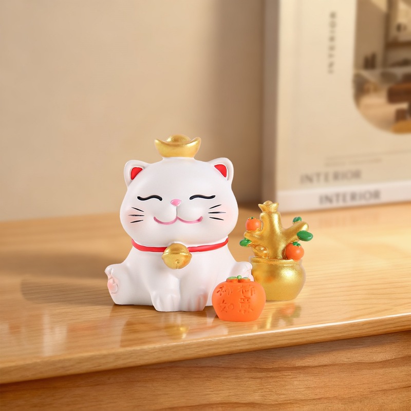客厅玄关装饰品财源广进招財猫卡通桌面摆件节日礼物送朋友批发|undefined