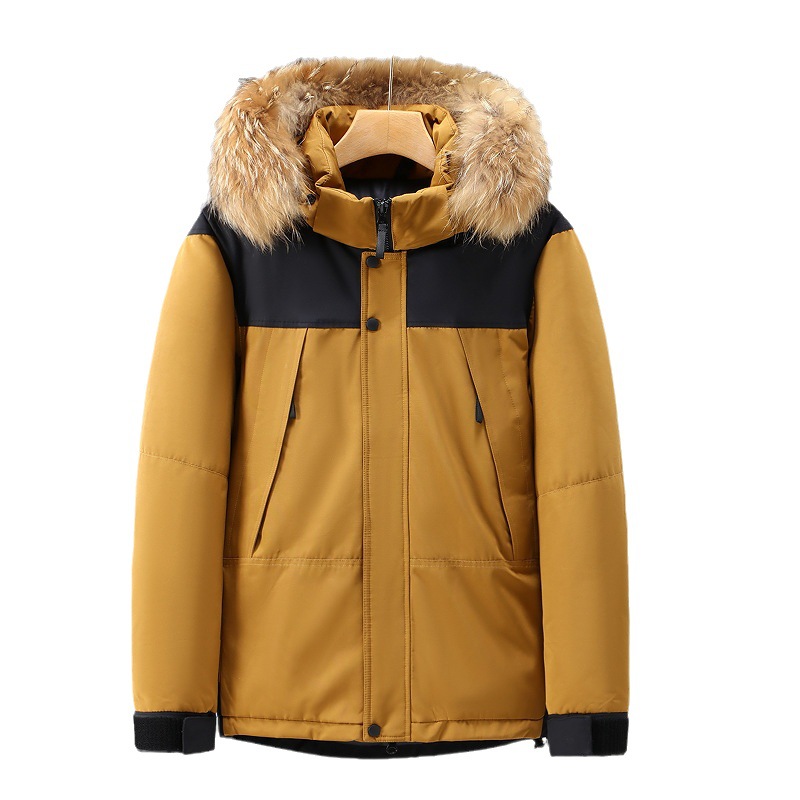 Heißer verkauf winter mode farbe blockiert outdoor sport casual männer baumwollkleidung warme jacke_voghion.com