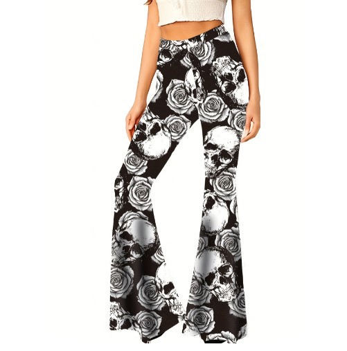 Women's Holiday Party Beach Vintage Style Argyle Elephant Full Length Printing Casual Pants Flared Pants display picture 1