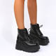 Wedge Cos Height Increasing Shoes 10cm Platform Bottom Martin Boots Autumn and Winter British Style Short Boots Women's Short Boots Height Increasing Bottom