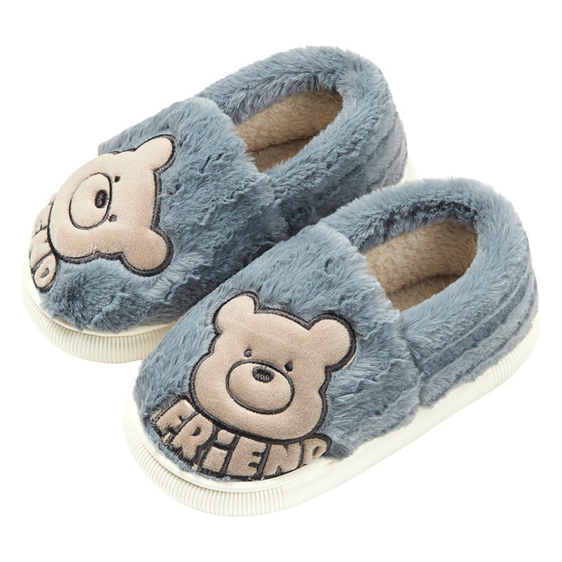 Happy Mary niños Zapatillas de algodón niños bebé algodón zapatos tacón medio y grandes niños interior casa zapatillas