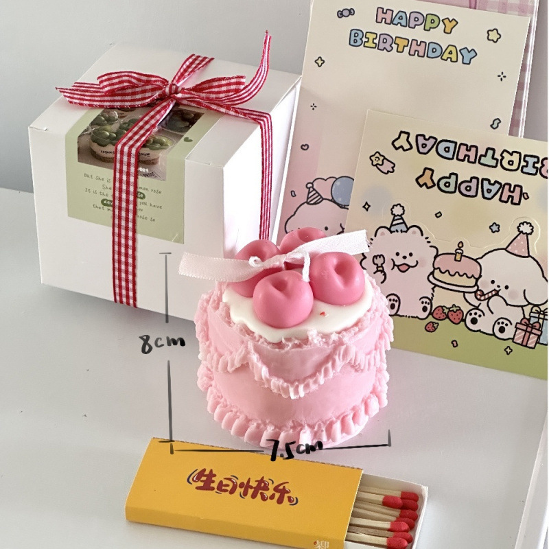 ハートビートガールギフト寝室装飾クリームベリーケーキアロマセラピーワックス女の子ガールフレンドの誕生日クリエイティブギフト|undefined