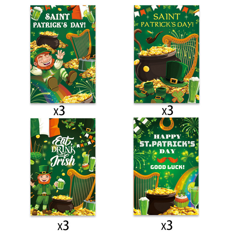 Nuevos productos transfronterizos del día de fiesta irlandés decoración de fiesta del día de San Patricio botella de bebida pegatinas adhesivas