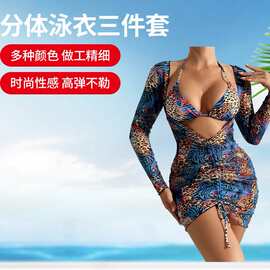 女装性感比基尼三件套比基尼 显瘦漂流沙滩泡温泉 带胸垫