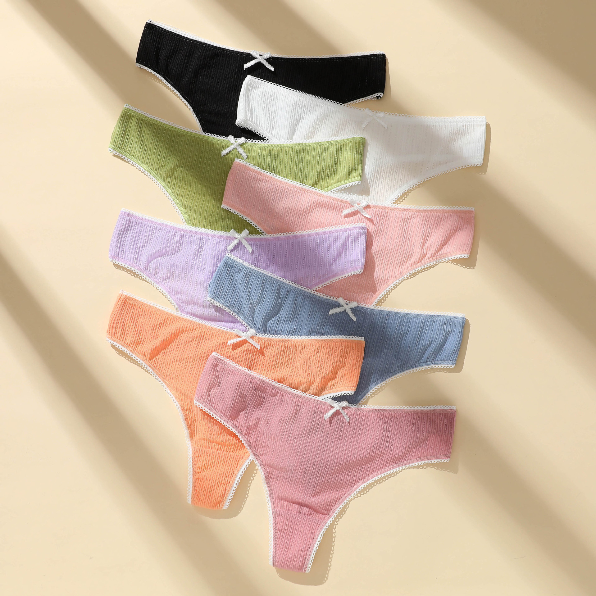 Nuevo producto poliéster transpirable patrón de Barbie bragas en tanga encaje femenino vientre tanga cintura media-baja fábrica al por mayor