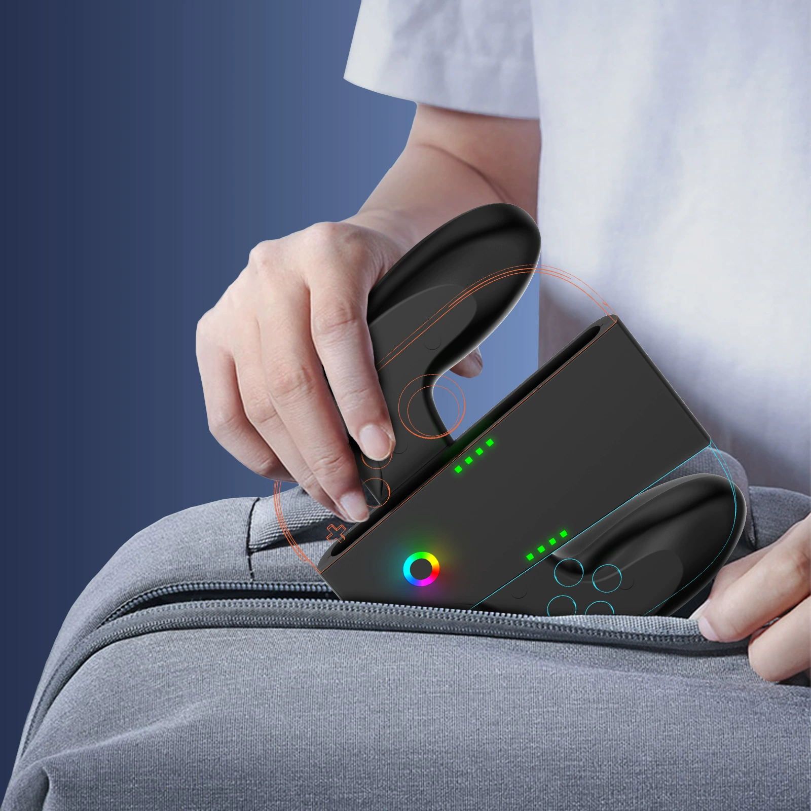 Новый многозадачный зарядный грип JYS для контроллера Switch2, перезаряжаемая ручка JOY-CON, левая и правая маленькие рукояти