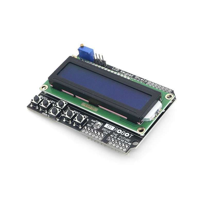 Плата расширения LCD1602 символьного дисплея, входы/выходы, LCD KeyPad Shield