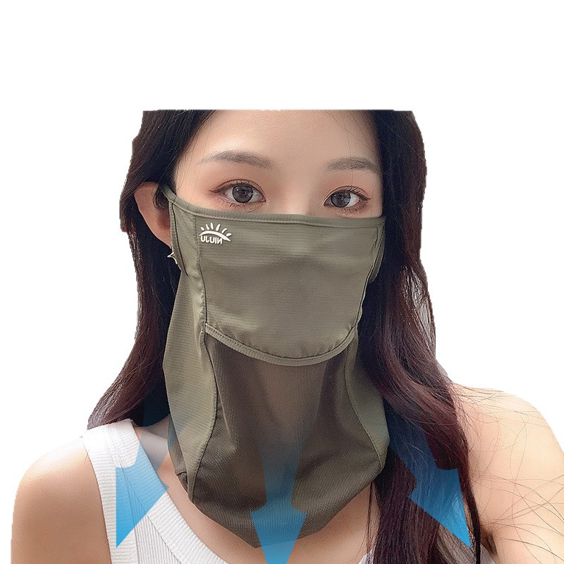 Summer New Camouflage Military Retro Neck Protection Sunshade Anti-Uv Mask Breathable One-Piece Ice Silk Sunscreen Mask