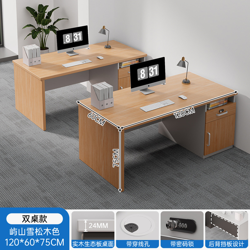 Mesa y silla de oficina para una sola persona 1.2m escritorio de computadora oficina 1.4m escritorio de personal simple y moderno