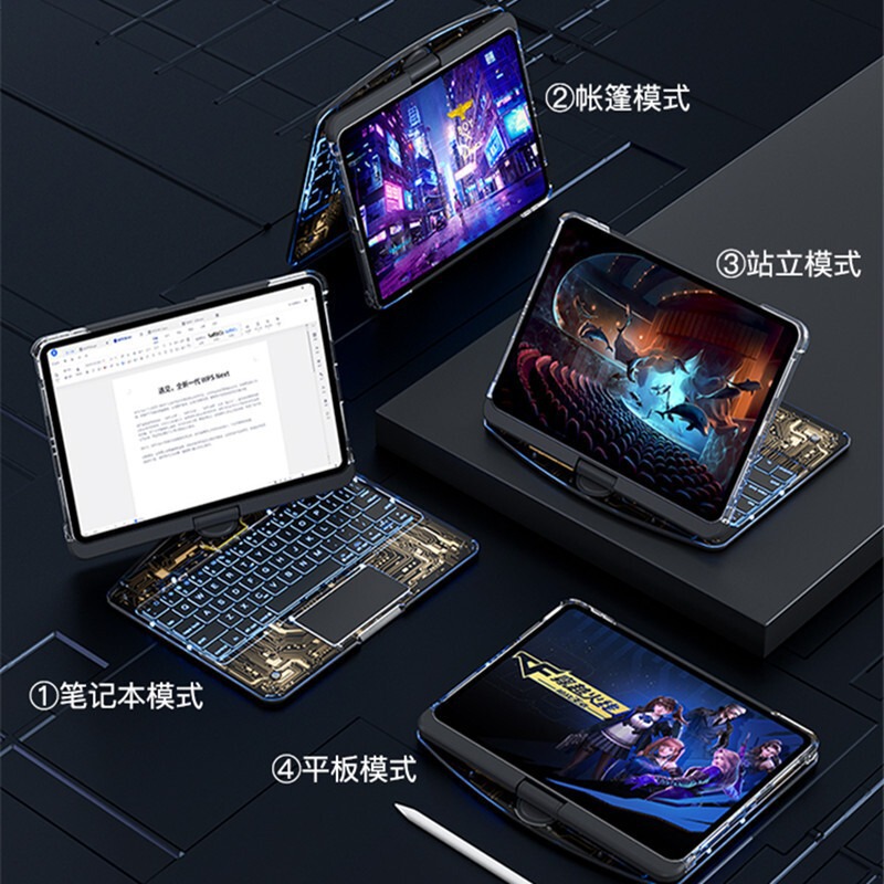 Ifacemall公式透明回転式iPad air6第10世代マジックキーボードは、Appleタブレット保護ケースに適しています|undefined