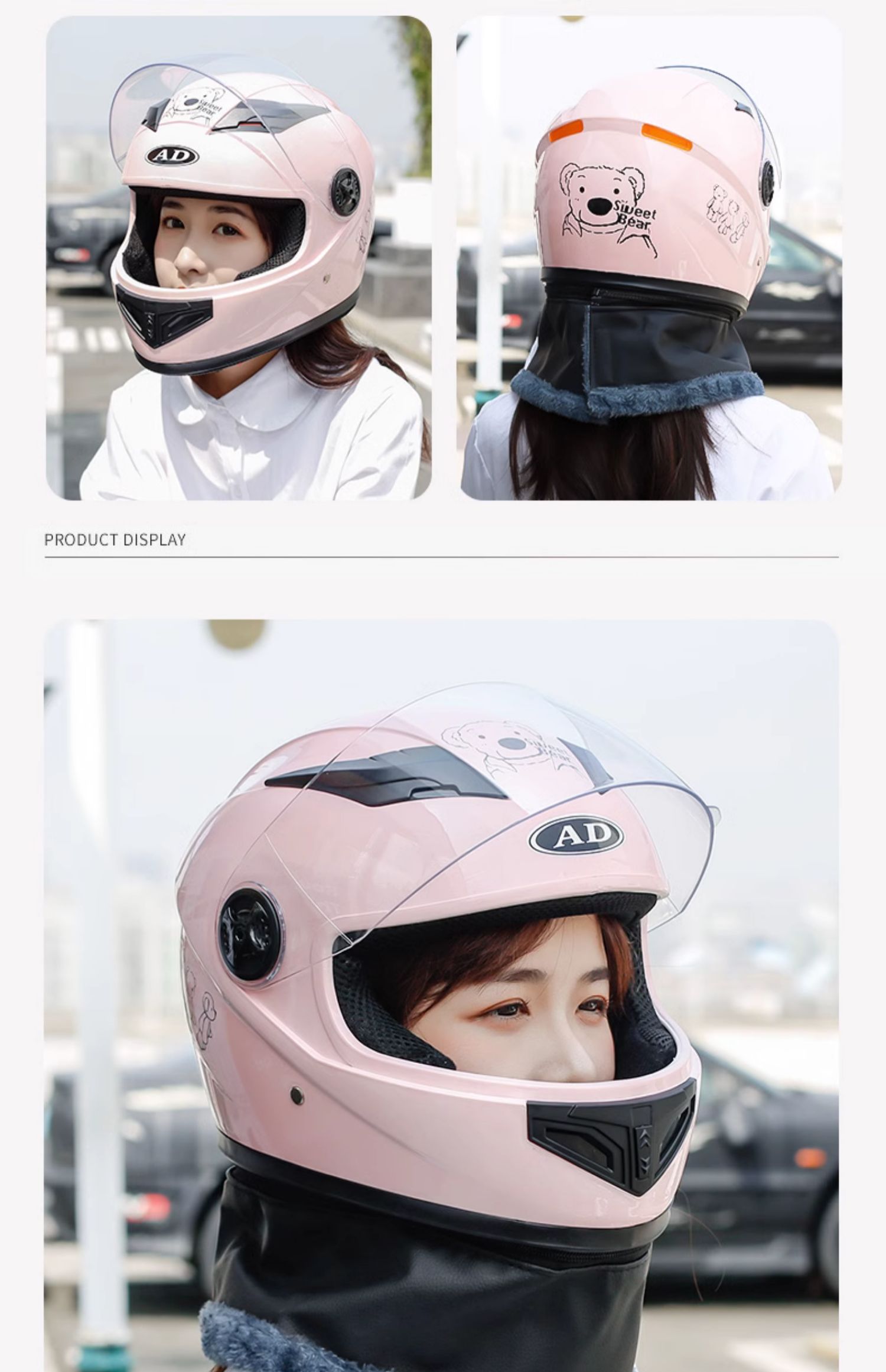 Electric Vehicle Helmet Winter Warm Full Helmet