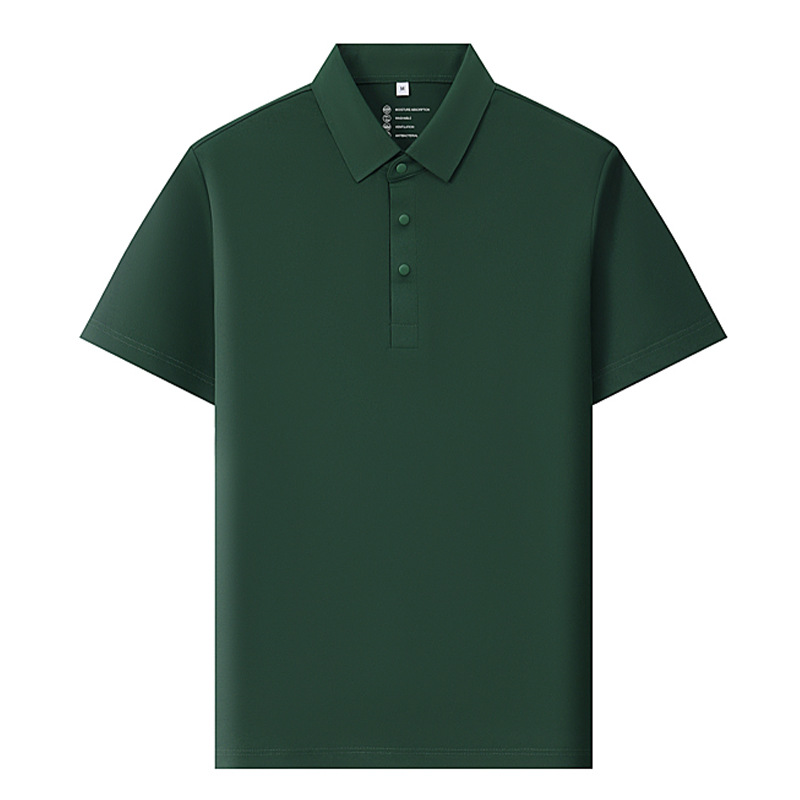 50D cool solona polo ropa de trabajo de manga corta para hombre, ropa de trabajo personalizada de alta calidad, cuello de tela sin costuras de seda de hielo para mujer de negocios