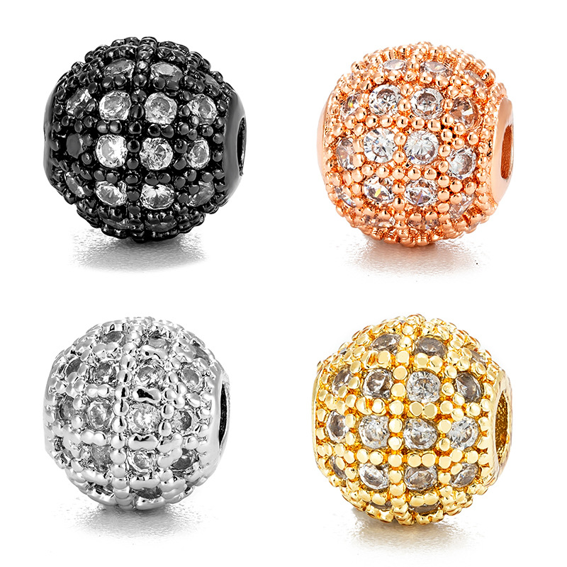 1 Piece Copper Zircon Ball Beads display picture 7