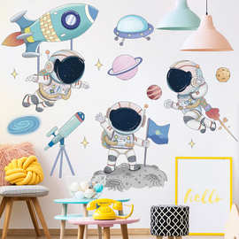 爱客亚马逊墙贴太空宇航飞行员贴画卡通儿童房贴纸幼儿园教室装饰