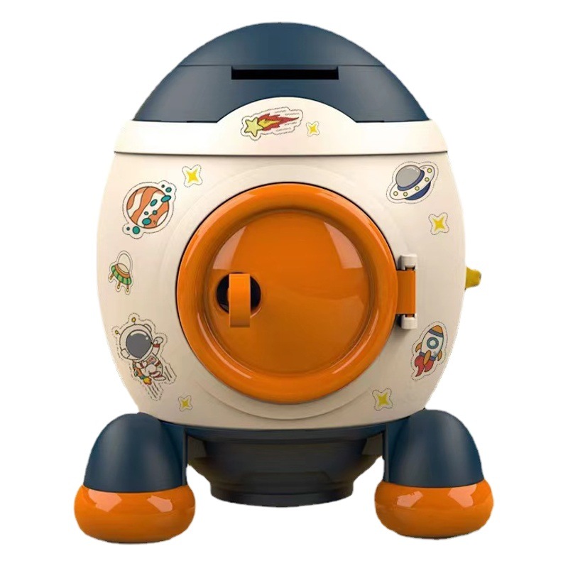 Celebridad en línea de los niños alcancía de dibujos animados espacio cohete alcancía juguetes niños y niñas supermercado juguetes al por mayor transfronteriza