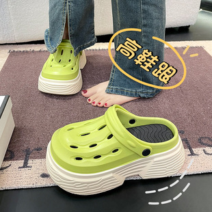 Women's hole shoes summer outdoor wear new super thick bottom slippers Women's Fashion Net red increased non-slip deodorant sandals women