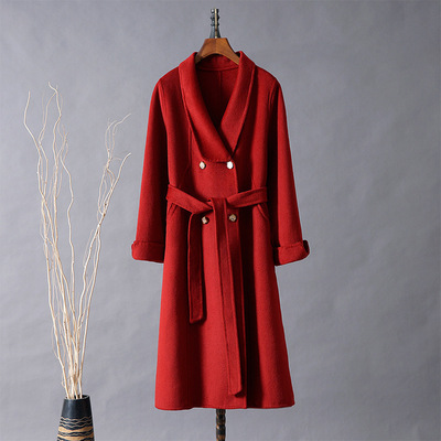 2020 new pattern Two-sided wool overcoat Xiashiwen Same item Korean Edition Easy leisure time Overknee have more cash than can be accounted for Fur coat